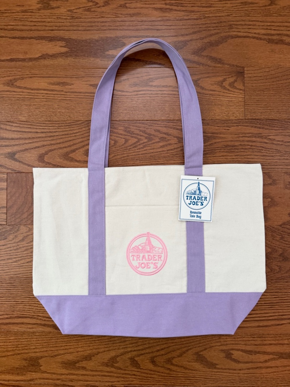 Trader Joe’s Spring 2026 Lavender Large Canvas Tote Bag
